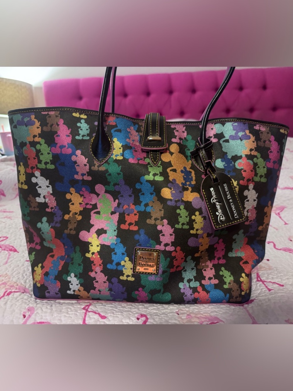 LIKE NEW Dooney & Bourke Multi Mickey Silhouette Tote 10th anniversary bag